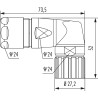 Connecteur à angle droit M23